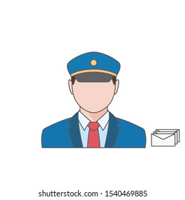 Occupation Postman. Mail and postman single icon in cartoon style vector symbol stock illustration web.