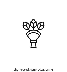 Occupation and profession concept. High quality outline symbol for web design or mobile app. Line icon of bouquet of flowers in a vase 
