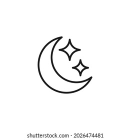 Occupation and profession concept. High quality outline symbol for web design or mobile app. Line icon of stars next to Moon