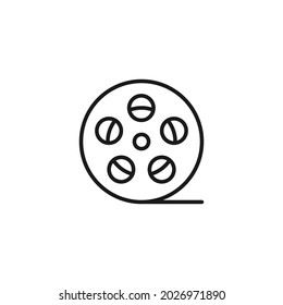 El concepto de ocupación y profesión. Símbolo de esquema de alta calidad para diseño web o aplicación móvil. Icono de línea de cinefilm redondo 