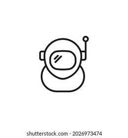 Occupation and profession concept. High quality outline symbol for web design or mobile app. Line icon of helmet with visor of space suit for astronaut 