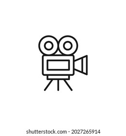 Occupation and profession concept. High quality outline symbol for web design or mobile app. Line icon of professional camera for filming and production of media content 
