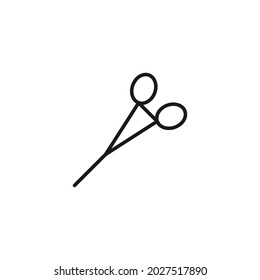 Occupation and profession concept. High quality outline symbol for web design or mobile app. Line icon of surgical scissors for surgery 