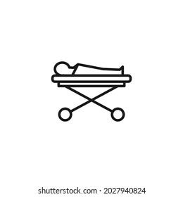Occupation and profession concept. High quality outline symbol for web design or mobile app. Line icon of medical troley for trasportation of patients 