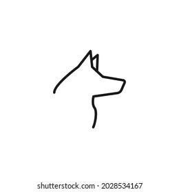 Occupation and profession concept. High quality outline symbol for web design or mobile app. Line icon of dog on isolated white background 
