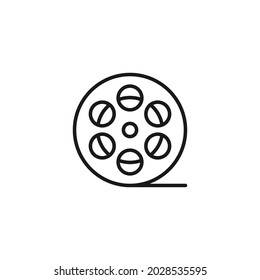 El concepto de ocupación y profesión. Símbolo de esquema de alta calidad para diseño web o aplicación móvil. Icono de línea de cinefilm redondo 