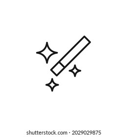 Occupation and profession concept. High quality outline symbol for web design or mobile app. Line icon of magic wand in graphic editor 