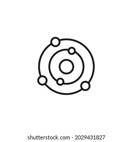 Occupation and profession concept. High quality outline symbol for web design or mobile app. Line icon of planets on orbits in space