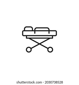 Occupation and profession concept. High quality outline symbol for web design or mobile app. Line icon of medical troley for trasportation of patients 