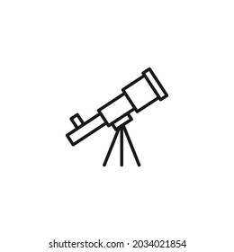 Occupation and profession concept. High quality outline symbol for web design or mobile app. Line icon of telescope for universe and star watching 