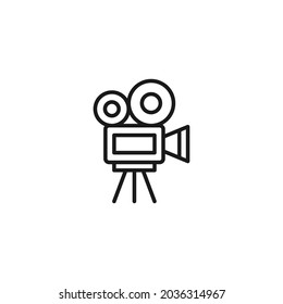 Occupation and profession concept. High quality outline symbol for web design or mobile app. Line icon of videocamera for professional filmmaking 

