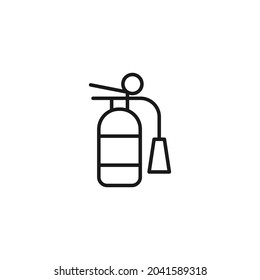 Occupation and profession of fireman concept. Modern outline high quality illustration for banners, flyers and web sites. Editable stroke in trendy flat style. Line icon of fire extinguisher
