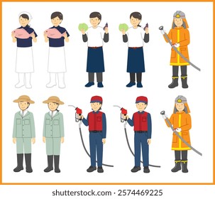 occupation service industry People set : Vector