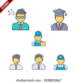 occupation set vector illustration icon