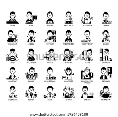 Occupation set2 Man, Thin Line and Pixel Perfect Icons