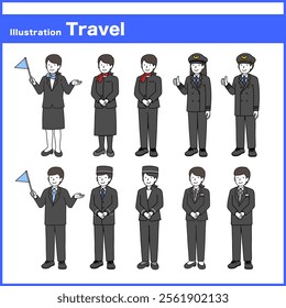Occupation Travel people set : vector