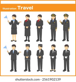Occupation Travel people set : vector