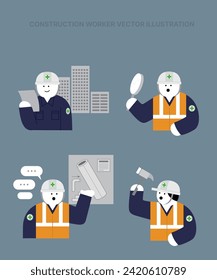 Occupation vector illustration set_Construction Worker