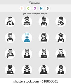 occupation web icons for user interface design