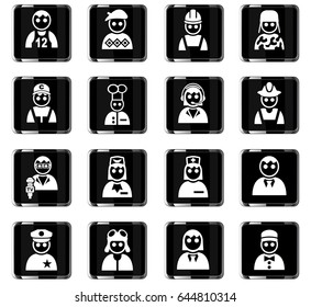occupation web icons for user interface design