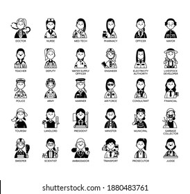 Occupation (Woman) , Thin Line and Pixel Perfect Icons