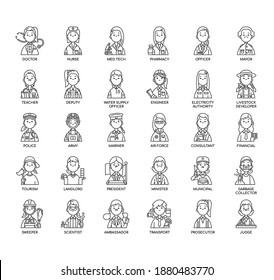 Occupation (Woman) , Thin Line and Pixel Perfect Icons