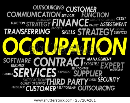 OCCUPATION word cloud, business concept