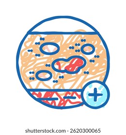 dermatite ocupacional ícone doodle esboço vetor. sinal de dermatite ocupacional. símbolo isolado ilustração