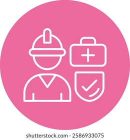 Occupational Health Outline Circle Style Icon Design