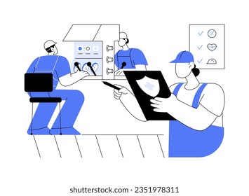 Occupational health and safety inspection abstract concept vector illustration. Safety and health officer examination of workplace, government work, bureaucracy sector abstract metaphor.