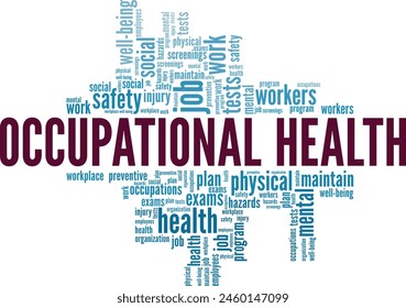 Occupational Health word cloud conceptual design isolated on white background.