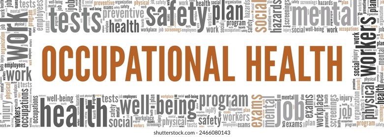 Occupational Health word cloud conceptual design isolated on white background.