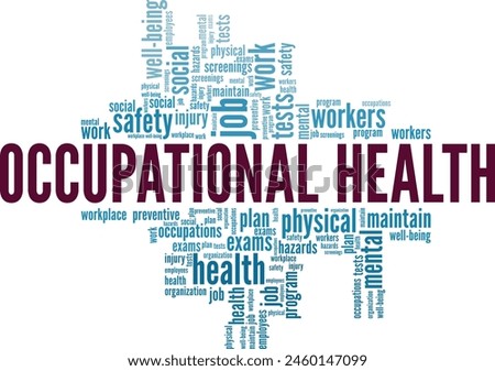 Occupational Health word cloud conceptual design isolated on white background.