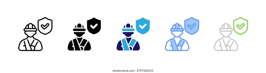 Occupational Injury Icon Set in Various Styles