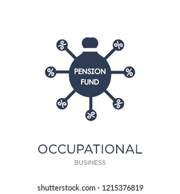 Occupational pension scheme icon. Trendy flat vector Occupational pension scheme icon on white background from Business collection, vector illustration can be use for web and mobile, eps10