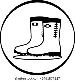 Occupational protective footwear vector icon design, Labor Day Symbol, 1st of May Sign, International Workers Day stock illustration, Steel toe work shoes concept