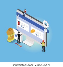 Occupational safety and health administration isometric 3d vector illustration concept for banner, website, illustration, landing page, flyer, etc.