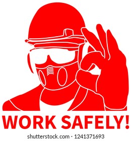 Occupational Safety and Health vector icons and signs set. Protective helmet goggles, footwear, and respirator from radiation, chemical, and bio dangerous.