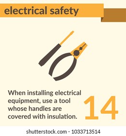Occupational Safety and Health vector sign. Electrical safety and electric shock risk caution sign.