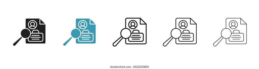 Occupational Study Vector Icon Set. Job Evaluation Vector Symbol for UI Design.