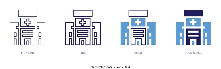 Occupational therapist icon in 4 different styles. Thin Line, Line, Bold, and Bold Line. Duotone style. Editable stroke.