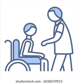 Occupational Therapy Blue Icon Vector Illustration