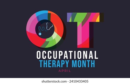 Occupational therapy month. background, banner, card, poster, template. Vector illustration.