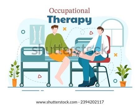 Occupational Therapy Vector Illustration with Treatment Session on Screening Development of Person and Medical Rehabilitation in Healthcare Background