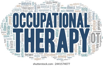 Occupational Therapy word cloud conceptual design isolated on white background.