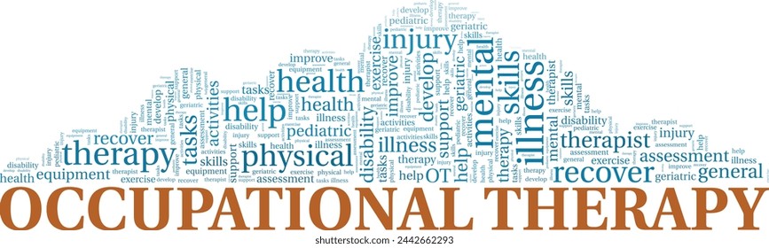 Occupational Therapy word cloud conceptual design isolated on white background.