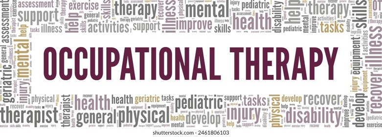 Occupational Therapy word cloud conceptual design isolated on white background.