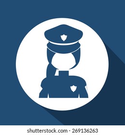 Occupations design over blue background, vector illustration