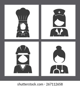 Occupations design over grey background, vector illustration