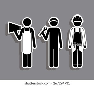Occupations  design over grey background, vector illustration